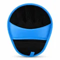Fünf-Finger-Haustierhaarentfernungshandschuh aus blauem Netzgewebe und Kunstleder - Oval / Blau