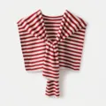 Elegante chal de punto a rayas rojas y blancas, pañuelo ligero de protección para cuello - 145cm / Rojo