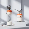 Interaktives Katzen-Puzzlespielzeug mit Saugnapf, Feder und Leckerli-Ausschüttfunktion - Saugnapf Feder Katzenspielzeug / Orange Weiß Mit Gefleckter Feder