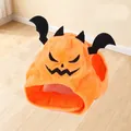 Mignon chapeau de citrouille d'Halloween avec ailes de chauve-souris pour chats et chiens - Taille unique / Chapeau Chauve-souris Orange