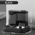 Minimalistischer schwarzer intelligenter Futterautomat mit Sichtfenster und Stahlnapf - Schwarzer Mechanischer Stil (Ohne Napf)