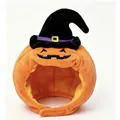Mignon chapeau de citrouille d'Halloween en peluche avec un petit chapeau de sorcière - Taille unique / Chapeau de Sorcier Citrouille
