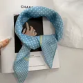 Versatile blue polka dot bandana headscarf for women minimalist spring and summer style - 58x58cm / Blue Polka Dot