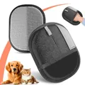 Guante quitapelos de doble cara para mascotas en gris y negro para perros y gatos - Eliminación de Alta Calidad / Gris