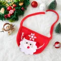 Festives rotes Weihnachts-Haustier-Lätzchen mit 3D-Weihnachtsmann und Merry Christmas - Rotes Weihnachtsmann-Lätzchen (Bis 15 lbs)