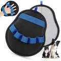 Guante de aseo para mascotas para limpiar el pelo de gatos y perros - Nuevo Estilo Redondo / Azul