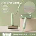 Multifunctional 3-in-1 pet hair remover and lint roller in elegant matcha green color - Pet Grooming Comb / 3-In-1 Matcha Green Fine Tooth Comb