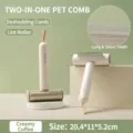 Removedor de pelo para mascotas 2 en 1 y peine de aseo en color café con crema - Peine de Aseo para Mascotas / 2-En-1 Curry Cremoso Peine de Dientes Finos