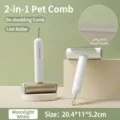 Quitapelos y cepillo 2 en 1 blanco luz de luna para mascotas, gatos y perros - Peine de Aseo para Mascotas / 2-En-1 Blanco Luz de Luna Peine de Dientes Finos