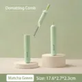 Peine desenredante verde matcha para mascotas con estuche, tamaño 17.6x2.7x2.3cm - Peine de Aseo para Mascotas / Peine de Aseo Verde Matcha
