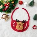 Rotes Weihnachts-Lätzchen für Haustiere mit süßem 3D-Rentier Design und Stickerei - Rentier-Stil Lätzchen / Passend für Haustiere bis 7,5 kg / Rot