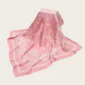 Elegant pink satin square scarf with intricate paisley and floral print patterns for women - Paisley Pattern (90SD-27#) / 90x90cm / Pink