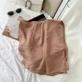 Plain terracotta wrinkled cotton blend long scarf with straight edge hijab for women SKU - Khaki