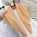 Soft apricot wrinkled cotton-feel square scarf for women fashion accessory shawl - 90cm / Snow Bud Pink