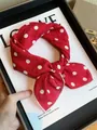 Red cotton square scarf with white polka dot pattern for women fashion neckwear - Elegant Red Polka Dot