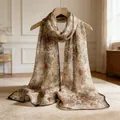 Elegant vintage floral lightweight scarf for women sun protection, soft stylish print shawl - Nesting Branch Style / Colorful