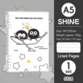 A5 Cartoon Loseblatt-Spiralnotizbuch mit linierten Seiten und abnehmbarem Kern - A5 (60 Blatt) / Rußmännchen (5516SHINE)