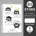 B5 Cartoon Spiralnotizbuch mit 120 linierten Seiten für Schule und für Journaling - B5 (60 Blatt) / Rußmännchen (5521STARS)