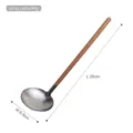 304 stainless steel soup spoon with long wooden handle, 26cm length and 6.8cm width - Soup Spoon