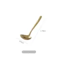 Gold stainless steel soup ladle with hammered texture, small size variant, 19cm length - S / Gold