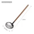 Premium 304 stainless steel slotted spoon with flower pattern and solid wood handle - Slotted Spoon