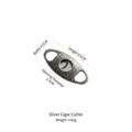 Vintage silver engraved cigar cutter with dual stainless steel blades and 9.5cm length - Silver Cigar Cutter