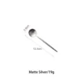 Matte silver stainless steel dessert spoon, 12.3cm long handle coffee stirring spoon - Matte Silver