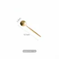Elegant matte gold 304 stainless steel coffee spoon with long handle and round bowl - Matte Gold