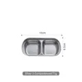 Silberne Edelstahl-Dipschale mit 2 Fächern, 15 cm x 8,5 cm, langlebige Ausführung - Zwei-Fächer-Stil (304 Geschmacksgericht) / Silber