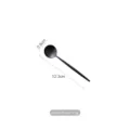 Matte black 304 stainless steel coffee spoon with long handle 12.3cm length measurement - Matte Black