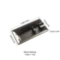 Professional metallic silver alloy cigar ashtray with detailed dimension labels - Silver Ashtray Tray