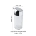 Modern large acrylic oil and vinegar bottle with chrome lid, 16cm height and 6cm width - Large Oil and Vinegar Bottle