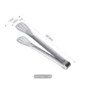 Heavy-duty 304 stainless steel food tongs in large silver variant weighing 110g - Long Size / Silver