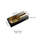 Premium ebony wood and gold alloy cigar ashtray with 15cm length and large groove - Ebony Ashtray