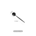 Sleek mirror black 304 stainless steel coffee spoon with 12.3cm long slender handle - Mirror Black