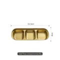 Professionelle 304 Edelstahl-Gewürzschale mit 3 Fächern und mattgoldener Oberfläche - Drei-Fächer-Stil (304 Geschmacksgericht) / Gold