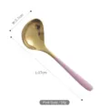 Eleganter großer Suppenlöffel aus rosa-goldfarbenem 304-Edelstahl mit rundem Kopf für zu Hause - Suppenlöffel / Roségold