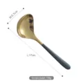 Hochwertiger Suppenlöffel aus 304 Edelstahl in Goldoptik mit grauem Griff - Suppenlöffel / Grün und Gold