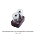 Modern Nordic style seasoning shaker set with transparent bottles and a dark solid wood base - Single & Three Hole Shakers + Base