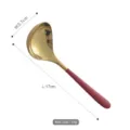 Roter und goldener Suppenlöffel aus 304 Edelstahl mit rundem Kopf 17 cm - Suppenlöffel / Rot und Gold