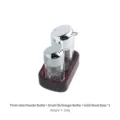 Nordic style seasoning set with shaker oil dispenser and dark solid wood base 184g - Three Hole Shaker + Small Oil Bottle + Base