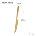 Premium mirror gold stainless steel steak knife with 22.5cm length and elegant finish - Steak Knife