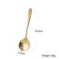 Gold mirror finish stainless steel soup spoon dimensioned at 19.2cm length and 92g weight - Soup Spoon