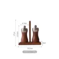 Professional manual wooden salt and pepper grinder set small size 2-piece with tray 434g - Small Set (Size S)