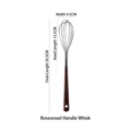 Manual stainless steel whisk with rosewood handle for kitchen baking and egg beating - Rosewood Handle Stainless Steel Manual Egg Whisk / Total Length 29.5cm / Silver and Brown Wood Grain