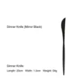 Cuchillo de cena negro espejo con mango redondo de estilo portugués - Cuchillo de Mesa / 20cm*1.5cm / Negro espejo