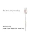 Mirror silver 304 stainless steel dinner fork with sleek round handle design - Dinner Fork