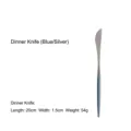 Elegant 304 stainless steel dinner knife featuring blue and silver handle design - Dinner Knife / Blue Silver