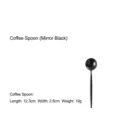 Cuchara de café de acero inoxidable 304 negro espejo con mango redondo, 12,3 cm - Cuchara de café / 12.3cm*2.8cm / Negro espejo