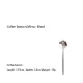 Mirror silver 304 stainless steel coffee spoon with slim handle and round bowl design - Coffee Spoon